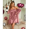 Ekouaer Sleepwear Women’s Satin Nightgown with Robes Set 2 Piece(Purplish Red)