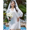 Ekouaer Sleepwear Women’s Satin Nightgown with Robes Set 2 Piece(White)