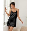 Ekouaer Women Silk Robe Set V Neck 2 Piece Bridal Robe Satin Bathrobe Set(Black)