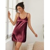 Ekouaer Women Silk Robe Set V Neck 2 Piece Bridal Robe Satin Bathrobe Set(Dark Red)