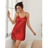 Ekouaer Women Silk Robe Set V Neck 2 Piece Bridal Robe Satin Bathrobe Set(Red)