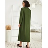 Ekouaer Women Zipper Robe Long Sleeve Housecoat Soft Nightgown with Pockets(Army Green)