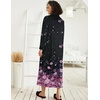 Ekouaer Women Zipper Robe Long Sleeve Housecoat Soft Nightgown with Pockets(Black Sakura)
