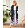 Ekouaer Women Zipper Robe Long Sleeve Housecoat Soft Nightgown with Pockets(Black Sakura)