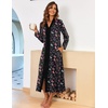 Ekouaer Women Zipper Robe Long Sleeve Housecoat Soft Nightgown with Pockets(Butterfly)