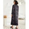 Ekouaer Women Zipper Robe Long Sleeve Housecoat Soft Nightgown with Pockets(Butterfly)