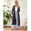 Ekouaer Women Zipper Robe Long Sleeve Housecoat Soft Nightgown with Pockets(Butterfly)