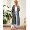 Ekouaer Women Zipper Robe Long Sleeve Housecoat Soft Nightgown with Pockets(Medium Grey)