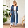 Ekouaer Women Zipper Robe Long Sleeve Housecoat Soft Nightgown with Pockets(Navy Gray)