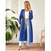 Ekouaer Women Zipper Robe Long Sleeve Housecoat Soft Nightgown with Pockets(Snorkel Blue)