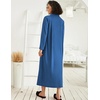 Ekouaer Women Zipper Robe Long Sleeve Housecoat Soft Nightgown with Pockets(Solid Navy)