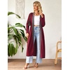 Ekouaer Women Zipper Robe Long Sleeve Housecoat Soft Nightgown with Pockets(Wine Red)