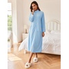 Ekouaer Women Zipper Robe Long Sleeves House Coat Soft Bathrobe Housecoat(A-light Blue)