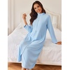 Ekouaer Women Zipper Robe Long Sleeves House Coat Soft Bathrobe Housecoat(A-light Blue)