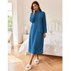 Ekouaer Women Zipper Robe Long Sleeves House Coat Soft Bathrobe Housecoat(A-navy)