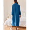 Ekouaer Women Zipper Robe Long Sleeves House Coat Soft Bathrobe Housecoat(A-navy)