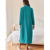 Ekouaer Women Zipper Robe Long Sleeves House Coat Soft Bathrobe Housecoat(A-teal)