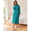 Ekouaer Women Zipper Robe Long Sleeves House Coat Soft Bathrobe Housecoat(A-teal)