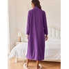 Ekouaer Women Zipper Robe Long Sleeves House Coat Soft Bathrobe Housecoat(Bright Purple)