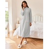 Ekouaer Women Zipper Robe Long Sleeves House Coat Soft Bathrobe Housecoat(Light Gray)
