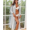 Ekouaer Women Zipper Robe Long Sleeves House Coat Soft Bathrobe Housecoat(Light Gray)