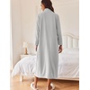 Ekouaer Women Zipper Robe Long Sleeves House Coat Soft Bathrobe Housecoat(Light Gray)