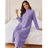 Ekouaer Women Zipper Robe Long Sleeves House Coat Soft Bathrobe Housecoat(Light Purple)