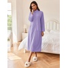Ekouaer Women Zipper Robe Long Sleeves House Coat Soft Bathrobe Housecoat(Light Purple)