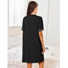 Ekouaer Women Zipper Robe Short Sleeves Housecoat Bathrobes Zip Up Robe(Black)