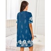 Ekouaer Women Zipper Robe Short Sleeves Housecoat Bathrobes Zip Up Robe(Blue Floral)