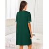 Ekouaer Women Zipper Robe Short Sleeves Housecoat Bathrobes Zip Up Robe(Lake Green)