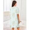 Ekouaer Women Zipper Robe Short Sleeves Housecoat Bathrobes Zip Up Robe(Light Green Floral)