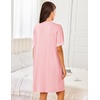 Ekouaer Women Zipper Robe Short Sleeves Housecoat Bathrobes Zip Up Robe(Pink)