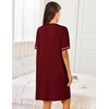 Ekouaer Women Zipper Robe Short Sleeves Housecoat Bathrobes Zip Up Robe(Wine Red)