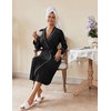 Ekouaer Womens Robes Lightweight Soft Knit Bathrobe Full Length Sleepwear(Black)