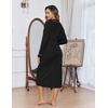 Ekouaer Womens Robes Lightweight Soft Knit Bathrobe Full Length Sleepwear(Black)