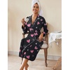 Ekouaer Womens Robes Lightweight Soft Knit Bathrobe Full Length Sleepwear(Black Heart)