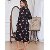 Ekouaer Womens Robes Lightweight Soft Knit Bathrobe Full Length Sleepwear(Black Heart)