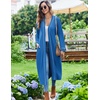 Ekouaer Womens Robes Lightweight Soft Knit Bathrobe Full Length Sleepwear(Blue)