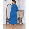 Ekouaer Womens Robes Lightweight Soft Knit Bathrobe Full Length Sleepwear(Blue)