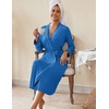 Ekouaer Womens Robes Lightweight Soft Knit Bathrobe Full Length Sleepwear(Blue)