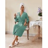 Ekouaer Womens Robes Lightweight Soft Knit Bathrobe Full Length Sleepwear(Celadon Green)