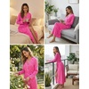 Ekouaer Womens Robes Lightweight Soft Knit Bathrobe Full Length Sleepwear(Hot Pink Leopard)