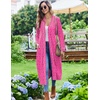 Ekouaer Womens Robes Lightweight Soft Knit Bathrobe Full Length Sleepwear(Hot Pink Leopard)