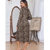 Ekouaer Womens Robes Lightweight Soft Knit Bathrobe Full Length Sleepwear(Leopard)
