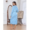 Ekouaer Womens Robes Lightweight Soft Knit Bathrobe Full Length Sleepwear(Light Blue Stars)