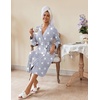 Ekouaer Womens Robes Lightweight Soft Knit Bathrobe Full Length Sleepwear(Light Gray Stars)