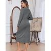 Ekouaer Womens Robes Lightweight Soft Knit Bathrobe Full Length Sleepwear(Medium Gray)