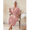 Ekouaer Womens Robes Lightweight Soft Knit Bathrobe Full Length Sleepwear(Misty Rose)