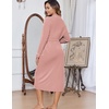 Ekouaer Womens Robes Lightweight Soft Knit Bathrobe Full Length Sleepwear(Misty Rose)